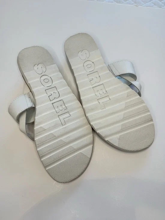 White SorelFlat Sandals - Picture 4 of 5